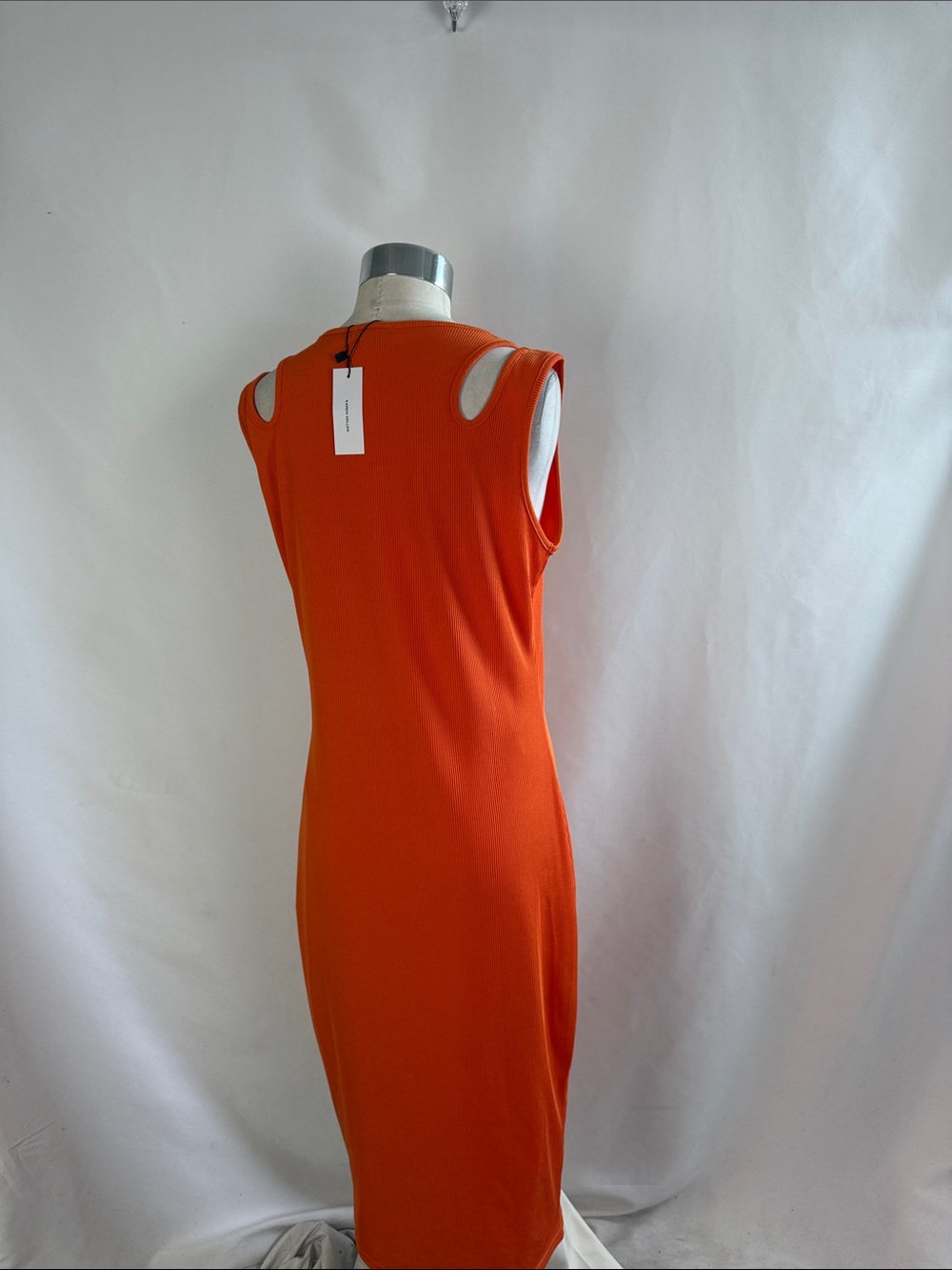 KAREN MILLEN NWT ORANGE RIBBED CUT OUT DRESS - Picture 5 of 7